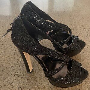 Miu Miu Black “Glitter 2” Heels (Size 39.5 EU)
